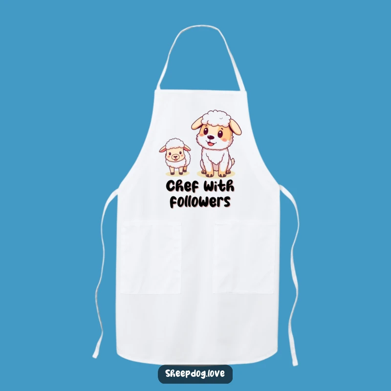 Funny Pleased Sheepdog Apron - Chef's Leader Dog Gift for Kitchen Fun