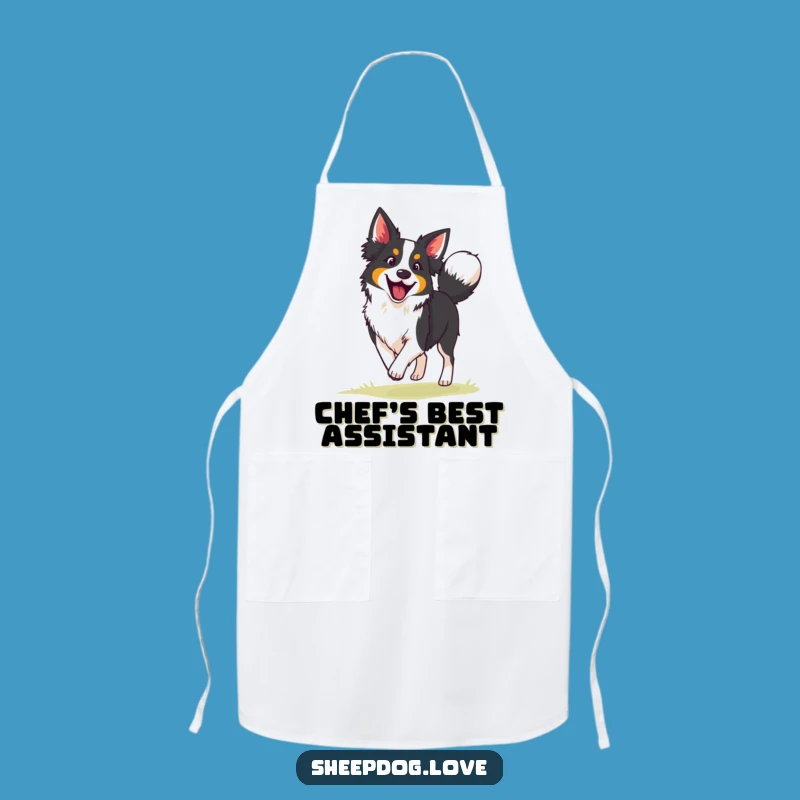 Funny Border Collie Apron: Enthusiastic Herder Dog Kitchen Wear Gift