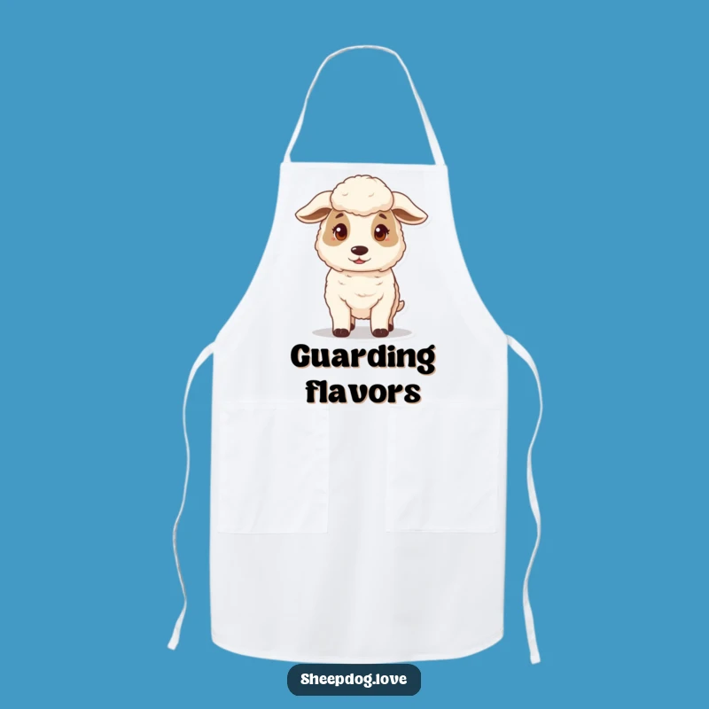 Funny Gentle Guard Sheepdog Chef Apron - Humorous Kitchen Wear