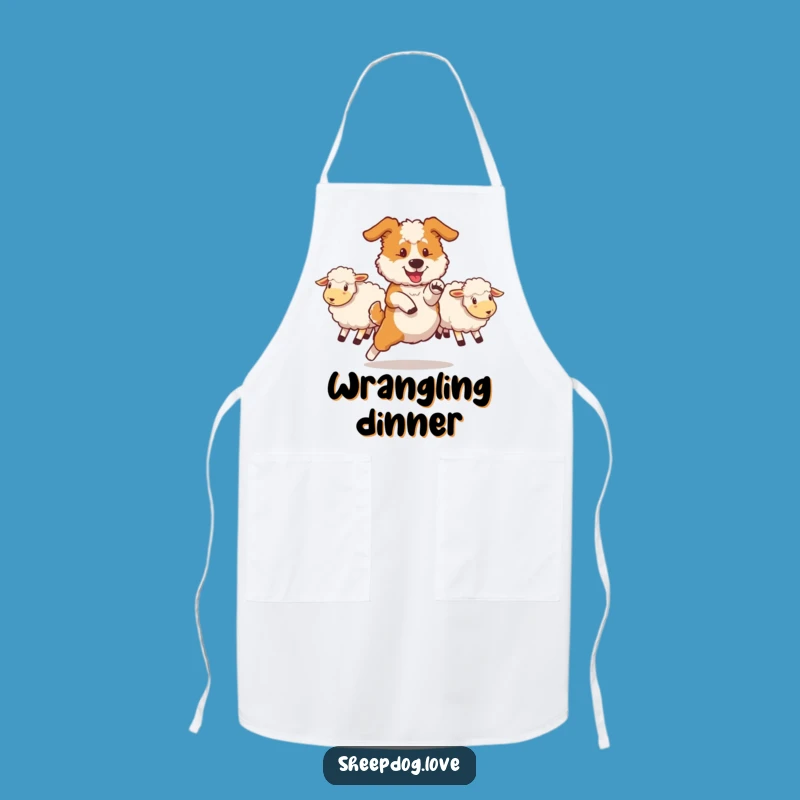 Funny Sheepdog Apron: Agile Dog Chef, Hilarious Kitchen Action