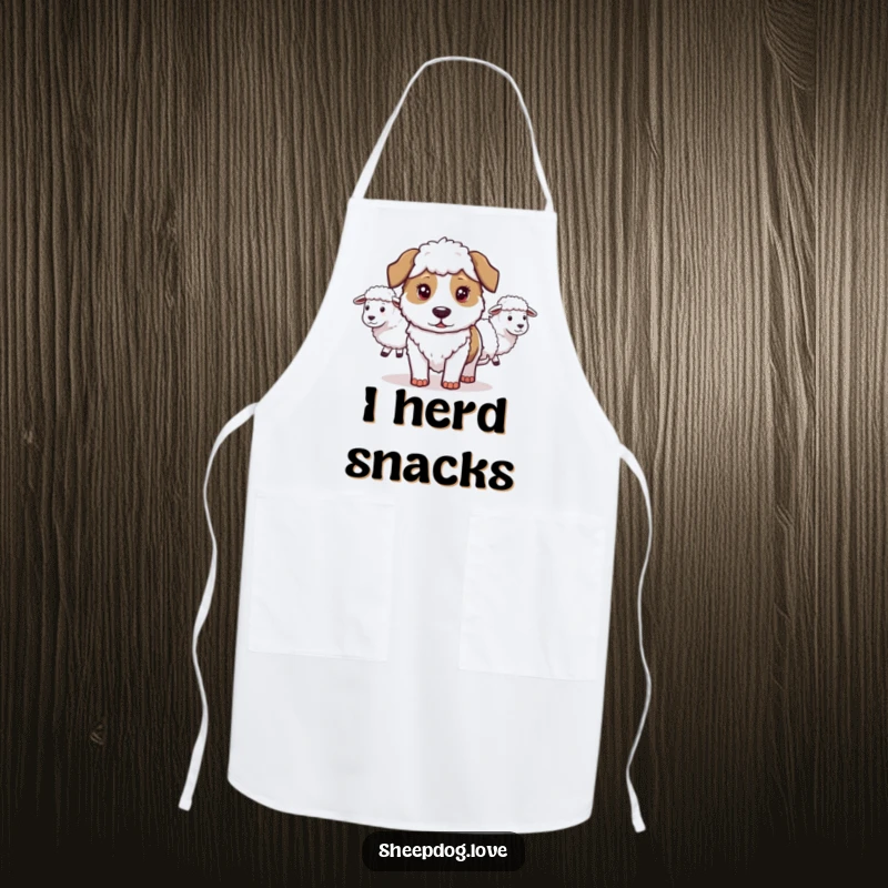 Funny Sheepdog Apron: A determined sheepdog is featured on this cooking apron, a humorous and practical gift for kitchen enthusiasts.