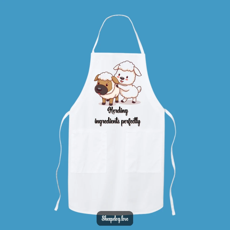 Funny Sheepdog Nudge Apron: Cook with Playful Control!