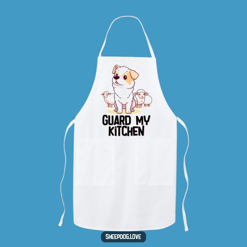 Funny Guard Sheepdog Apron, Vigilant Kitchen Wear for Dog Lovers