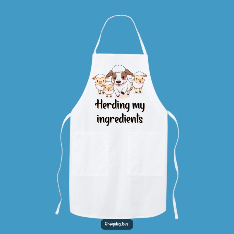 Funny Sheepdog Herding Apron - Kitchen Fun and Hilarious Chef Gift