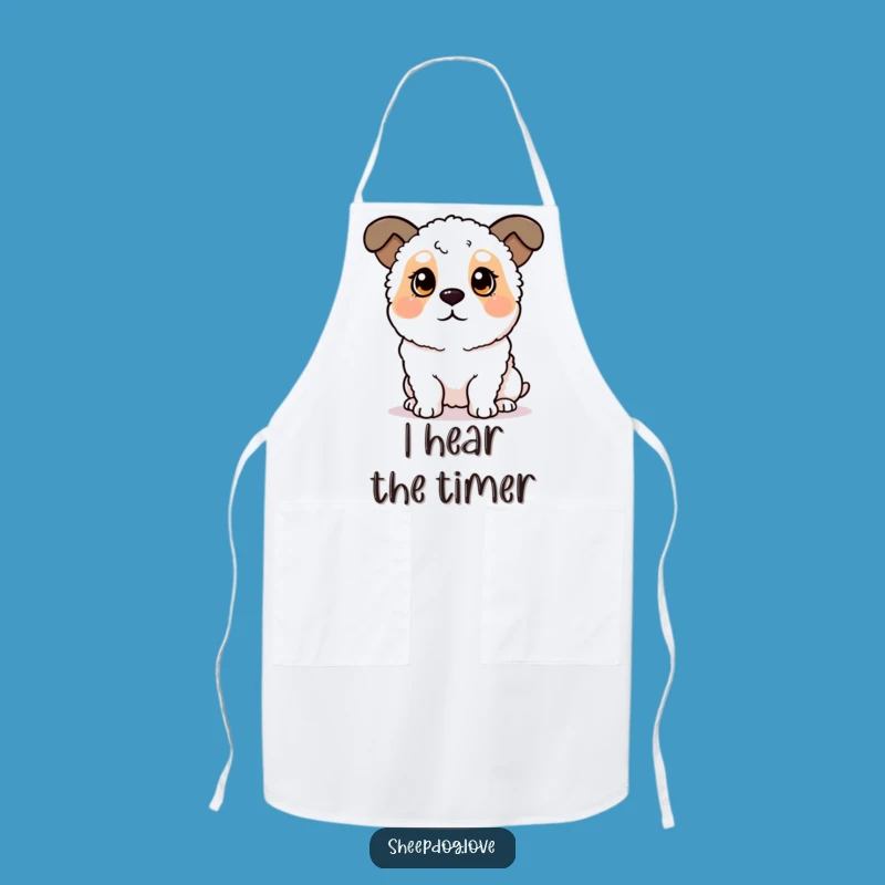Funny Sheepdog Apron: Perked Ears Listening, Chef's Companion for Dog Lovers