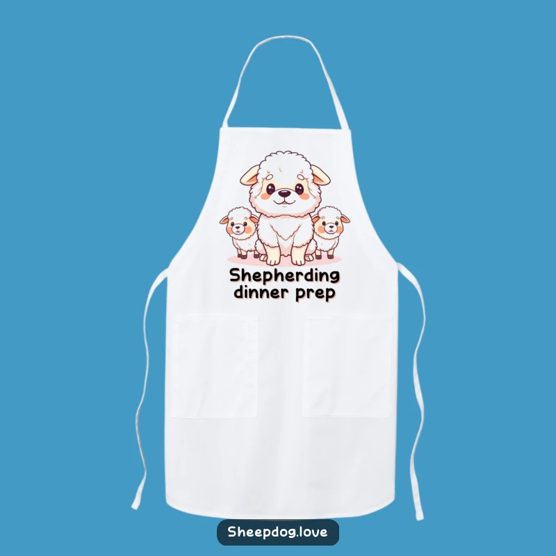 Funny Sheepdog Guardian Apron: Kitchen Flock Watcher - Practical Funny Gift!