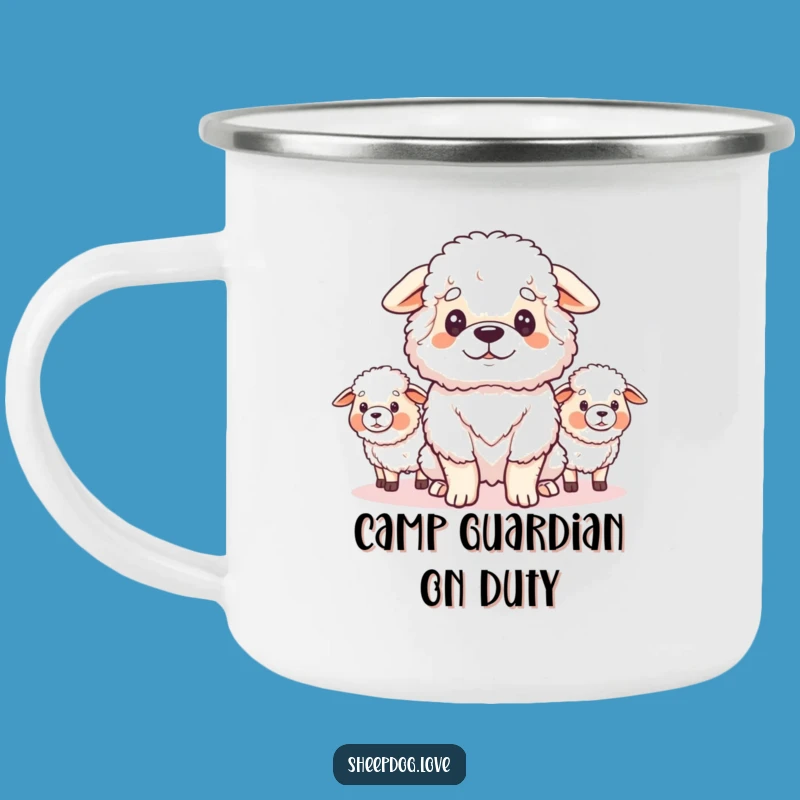 Funny Sheepdog Guardian Camping Mug: Outdoor Flock Watcher - Ideal Funny Gift!