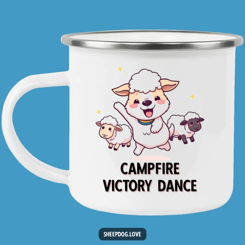 Funny Sheepdog Victory Camping Mug: Celebrate Adventures Outdoors