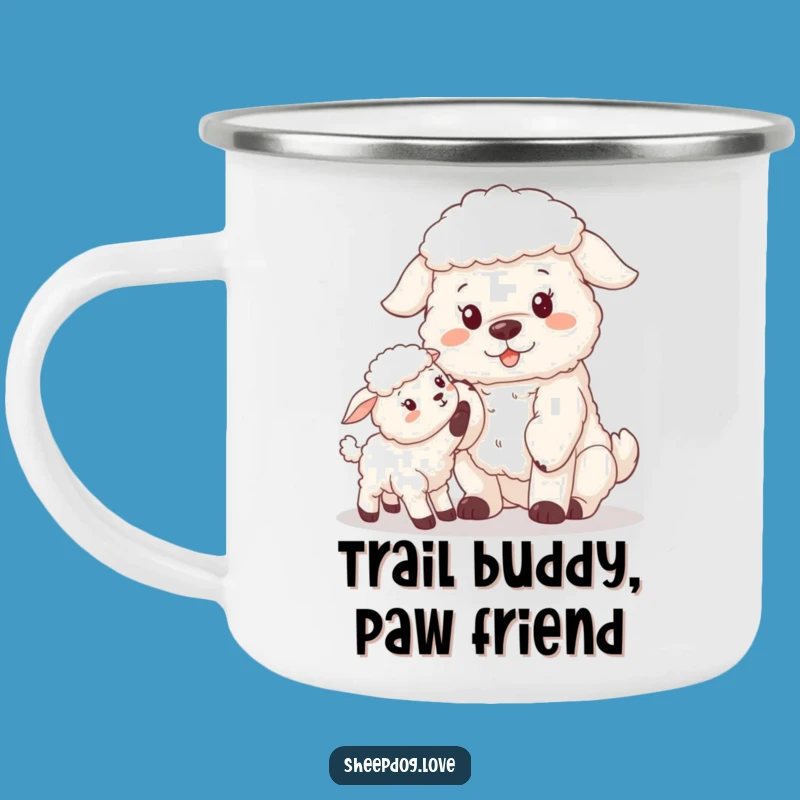 Funny Sheepdog Lamb Camping Mug: Farmyard Friends for Your Adventures