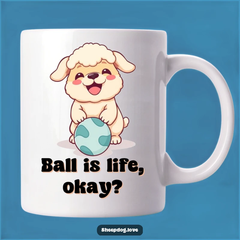 Funny Sheepdog Barking Ball Mug: A Hilarious Gift for Dog Lovers