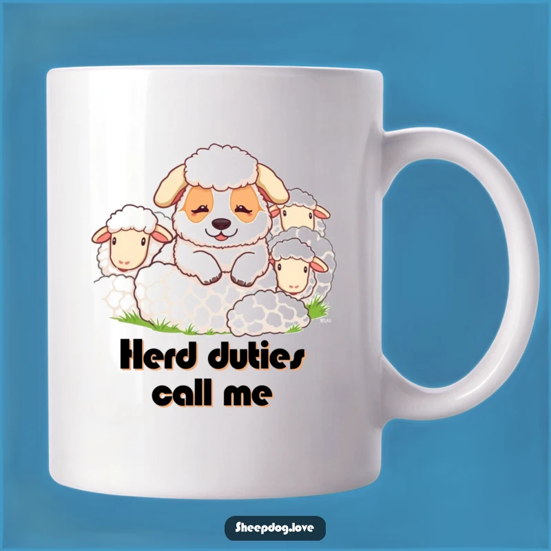 Funny Sheepdog Resting Mug: A Contented Herder's Perfect Funny Gift