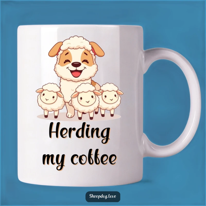 Funny Grinning Sheepdog Mug - Perfect Gift for Herding Dog Lovers