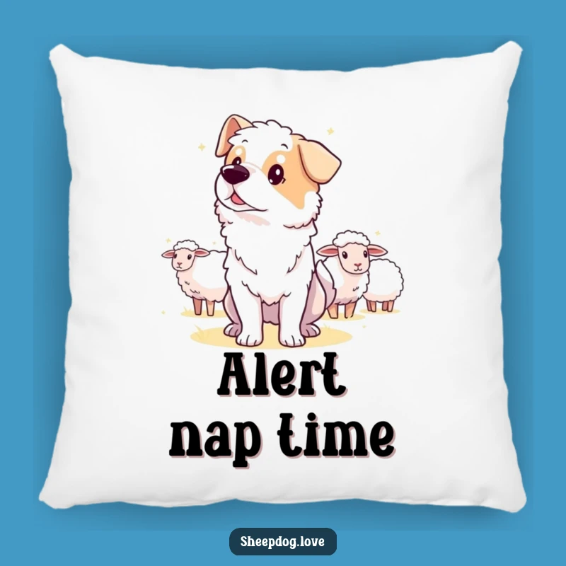 Funny Guard Sheepdog Pillow, Comfy Cushion for Watchful Souls