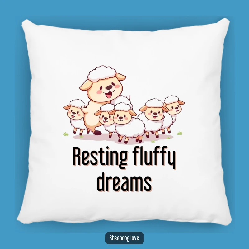 Comfy Sheepdog Pillow: Funny Joyful Herder Dog Cushion Gift