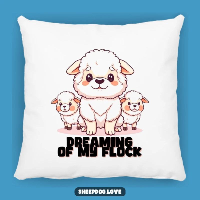 Funny Sheepdog Guardian Pillow: Soft Flock Friend - Adorable Funny Gift!