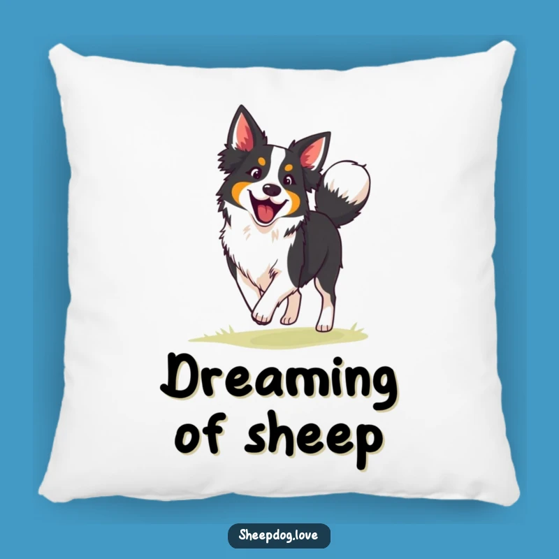Comfy Border Collie Pillow: Funny Enthusiastic Herder Dog Cushion Gift