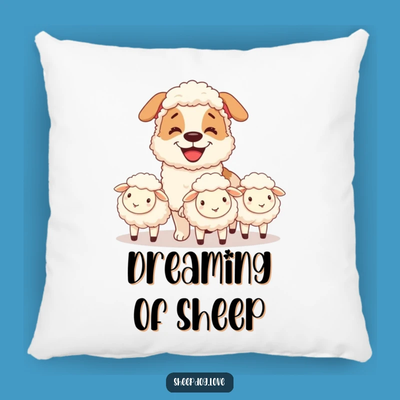 Funny Grinning Sheepdog Pillow - Cozy Cushion for Dog Lovers