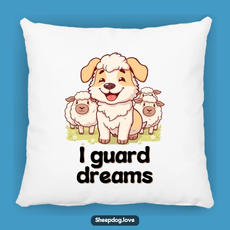 Funny Sheepdog Herder Pillow - Cozy Comfort, Canine Charm