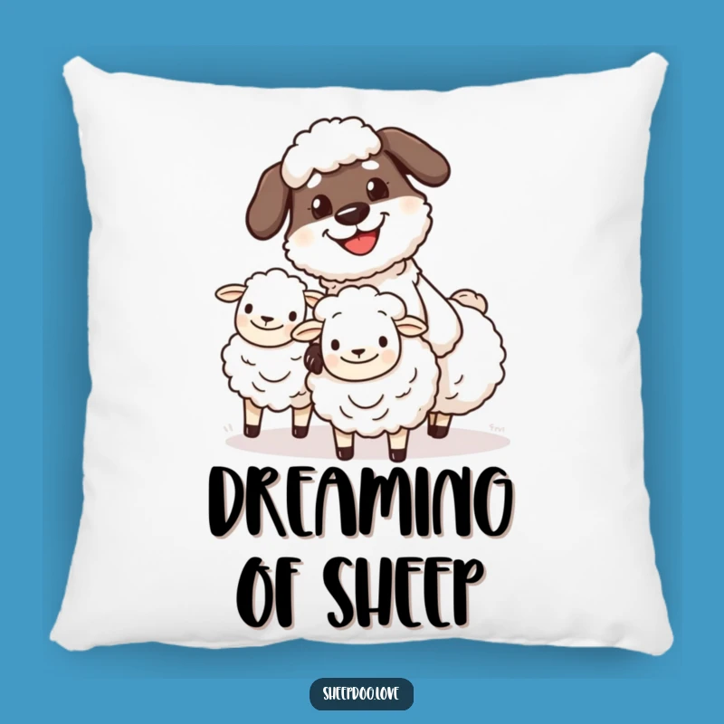 Funny Sheepdog Herding Pillow: Grinning Character Cushion, Comfy and Hilarious Decor