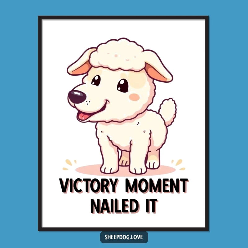 Funny Sheepdog Celebration Art: Instant Joy for Your Walls