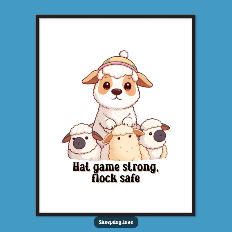 Funny Sheepdog Digital Art: Bring Dapper Guard Dog Vibes Home