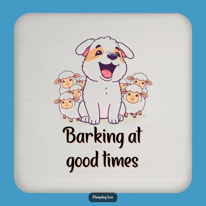 Funny Joyful Sheepdog Barking Coasters - Protect Surfaces with Happy Barks Gift