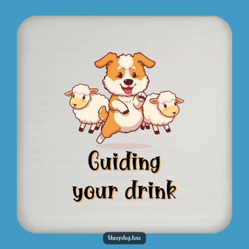 Funny Sheepdog Coaster: Swift Maneuver Protection, Dynamic Tabletop Decor