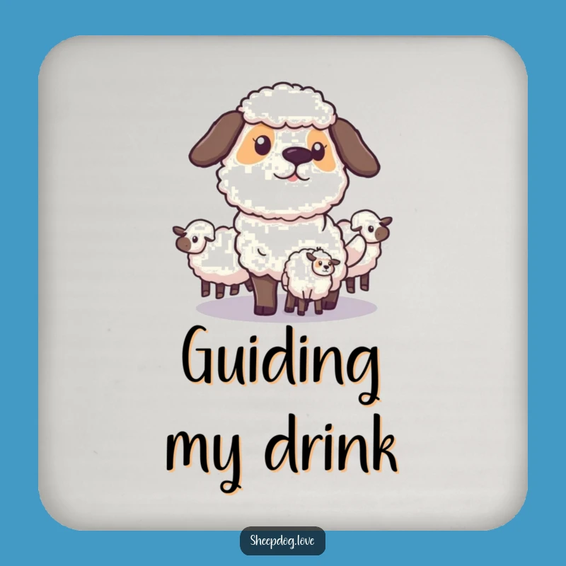 Funny Sheepdog Herding Coasters: Protect Surfaces with Strategic Canine Art