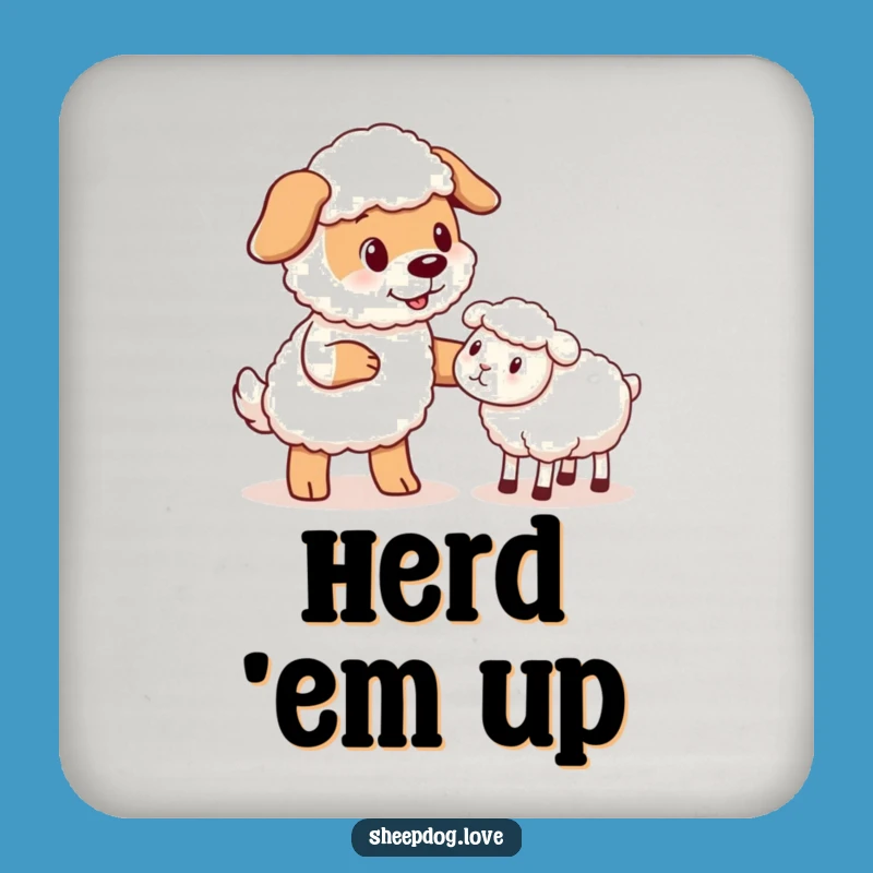Funny Sheepdog Nudge Coasters: Protect Surfaces with Hilarious Doggo Charm
