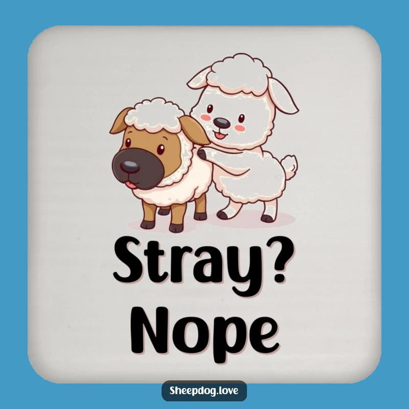 Funny Sheepdog Nudge Coasters: Protect Surfaces with Playful Charm