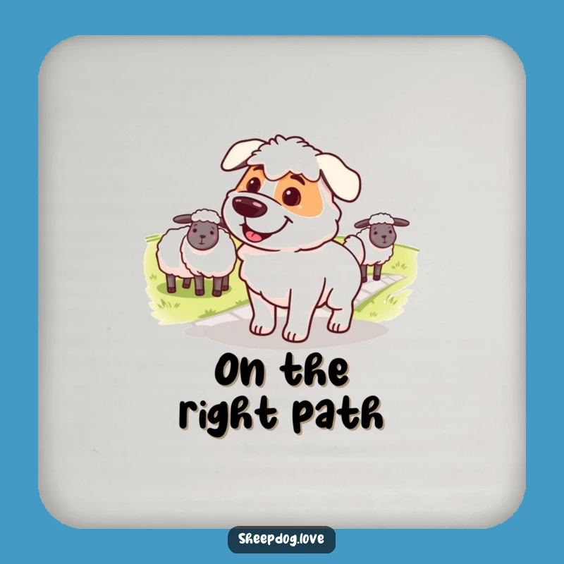 Funny Sheepdog Path Coasters: Protect Surfaces with Determined Style