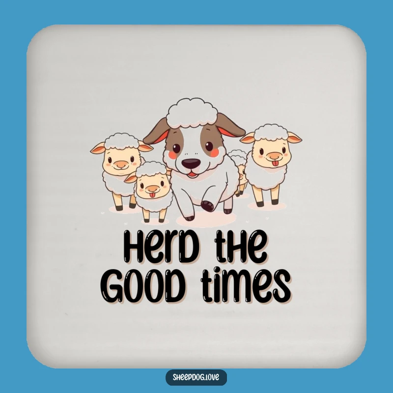 Funny Sheepdog Herding Coasters - Protect Surfaces with Hilarious Art Gift