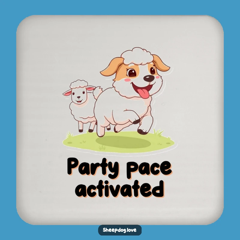 Funny Tongue Out Sheepdog Coaster Set - Runner Dog Drink Protector Gift