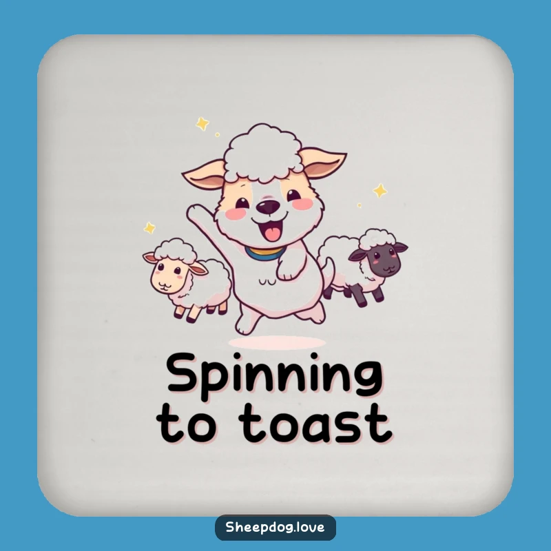 Funny Sheepdog Victory Coaster: Protect Surfaces with Celebration