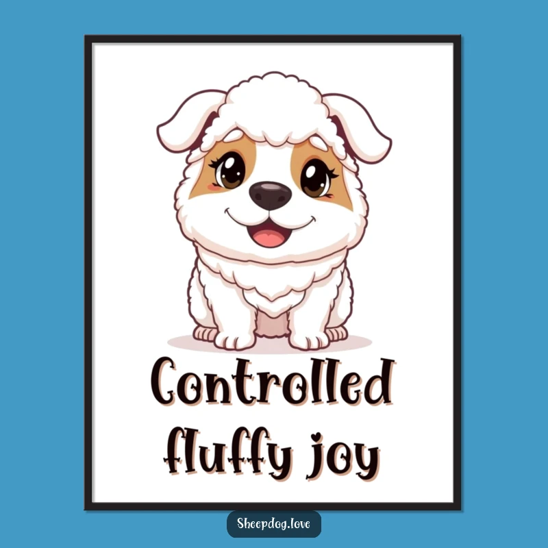 Funny Determined Sheepdog Poster - Inspiring Wall Art for Dog Lovers Gift