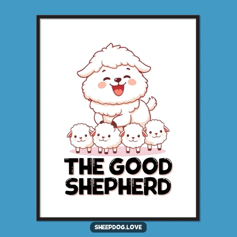 Funny Sheepdog Herding Poster: Joyful Farm Art, Perfect Wall Decor Funny Gift