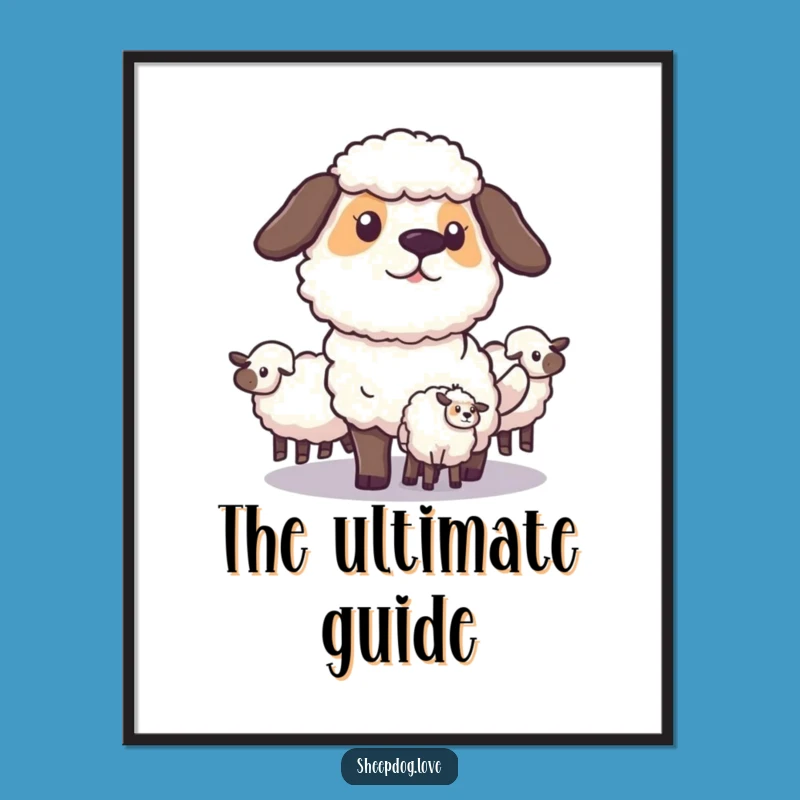 Funny Sheepdog Herding Poster: Strategic Canine Art for Your Walls