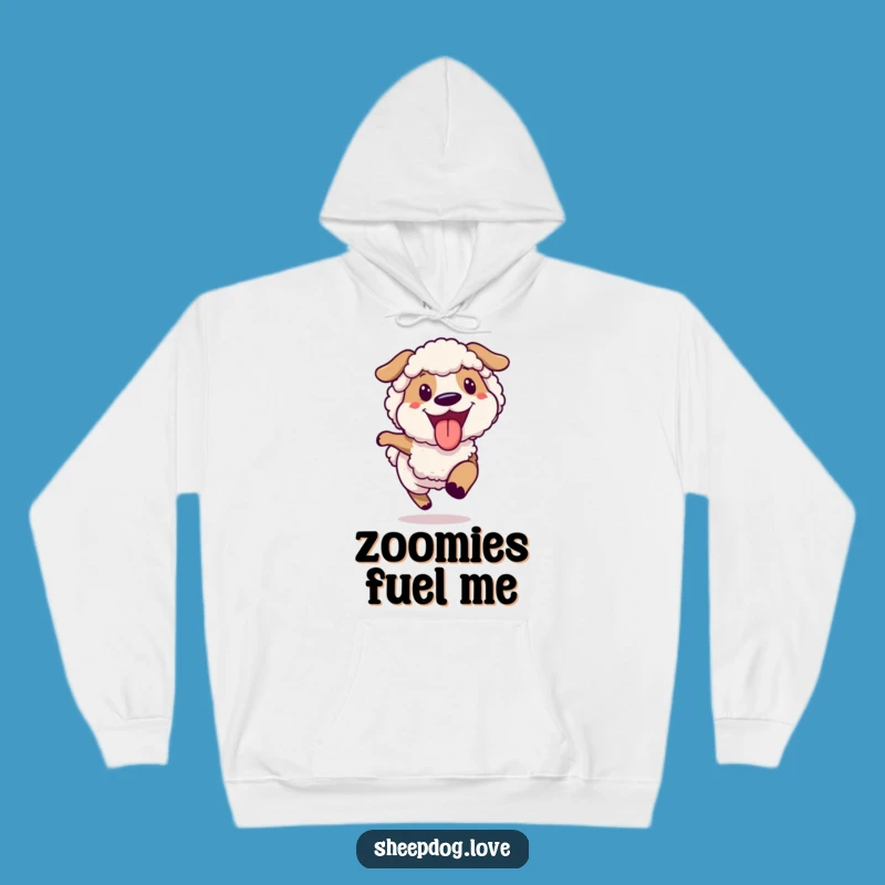 Funny Joyful Sheepdog Running Hoodie, Cozy and Comfy Dog Lover Gift