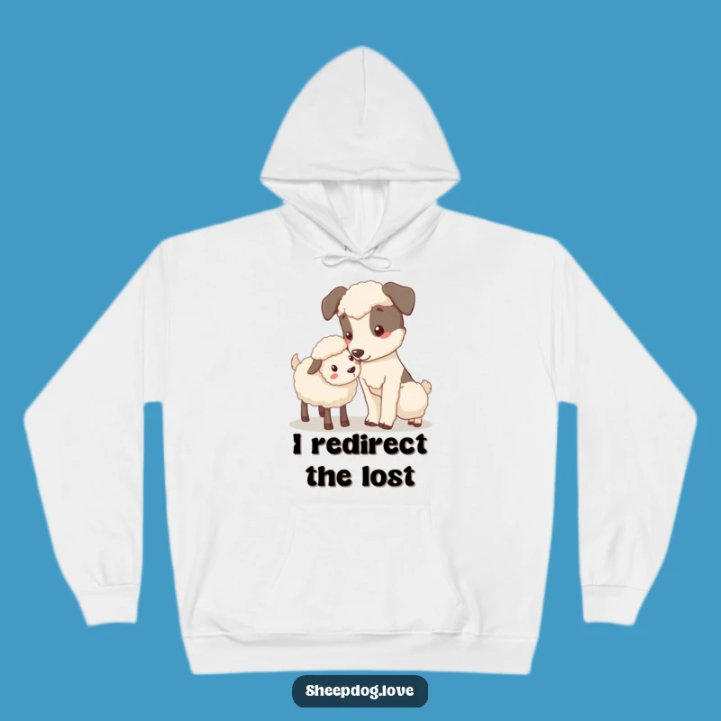 Funny Nudging Sheepdog Hoodie: Cozy Gentle Care, Ideal Funny Gift