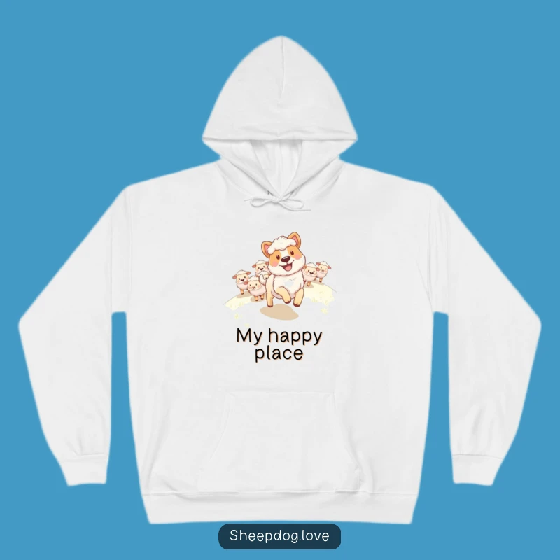 Funny Sheepdog Hoodie: Happy Grin Leading Flock Uphill, Cozy and Hilarious Warmth Gift