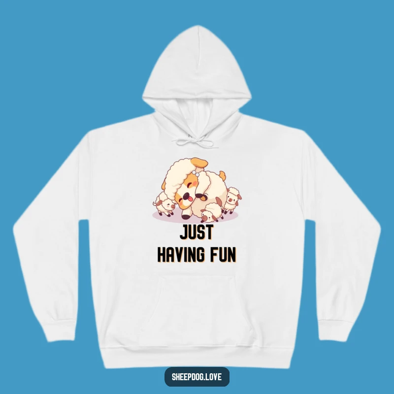 Funny Sheepdog Hoodie: Playful Tumble with Sheep, Cozy and Hilarious Warmth Gift
