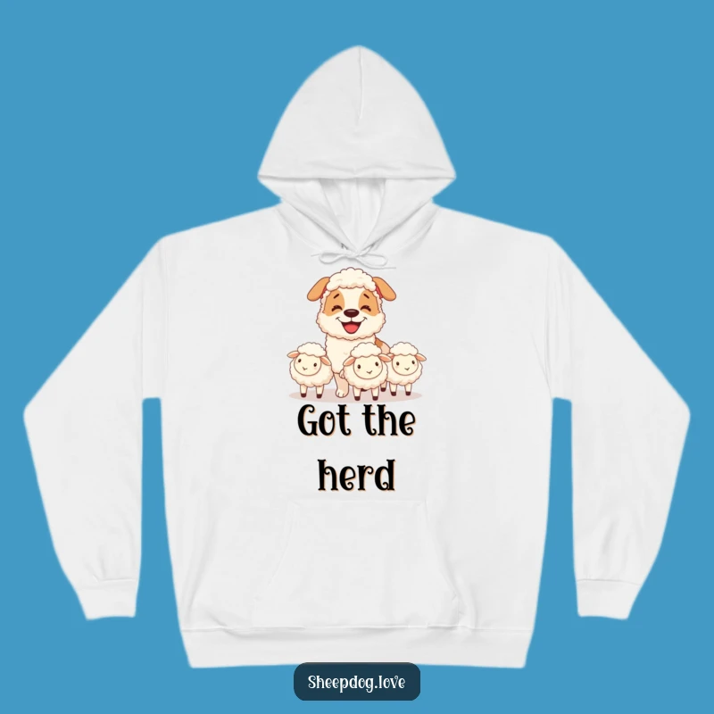 Funny Cozy Grinning Sheepdog Hoodie - Warm and Humorous Dog Lover Apparel