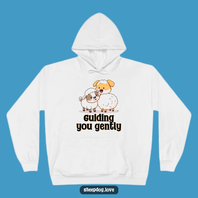 Cozy Funny Sheepdog Nudging Hoodie - Warm and Helpful Dog Gift