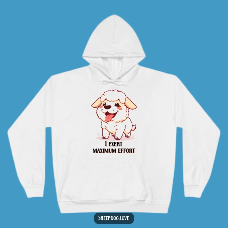 Funny Panting Sheepdog Hoodie: Cozy Post-Run Comfort, Ideal Funny Gift