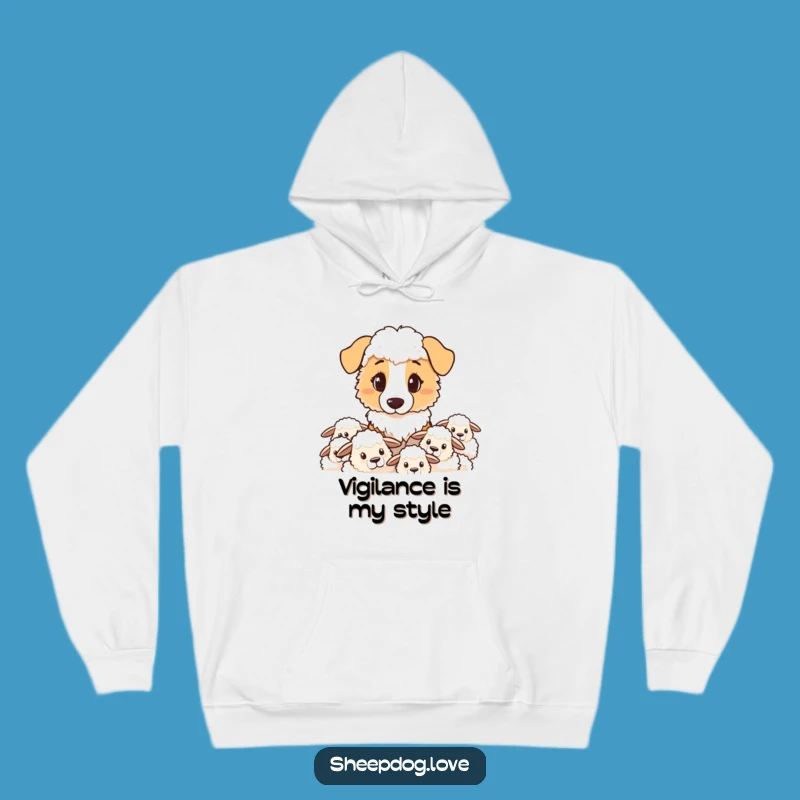 Cozy Funny Sheepdog Hoodie: Determined Guardian, Warm Funny Gift