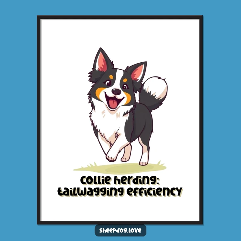 Free Printable Border Collie Wall Art: Funny Herding Dog Digital Download Decor