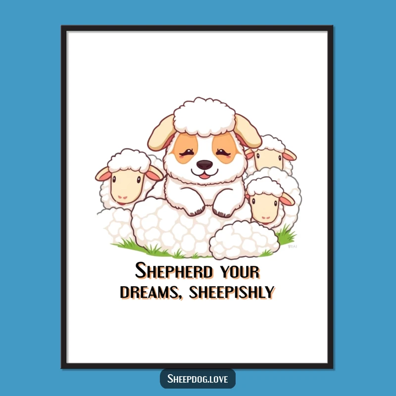 Free Printable Wall Art: Content Sheepdog, Funny Downloadable Art for Cozy Homes