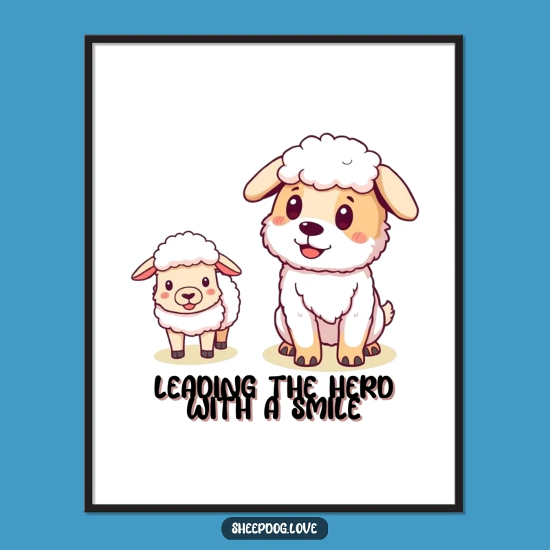 Free Printable Sheepdog Art - Pleased Leader Downloadable Decor