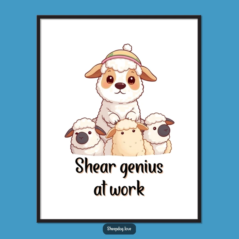 Free Printable Wall Art: Dapper Sheepdog Watch - Funny Downloadable Art for Homes