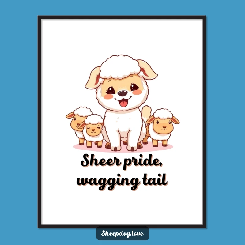 Funny Free Printable Wall Art: Proud Sheepdog Guard - Downloadable Farmhouse Decor